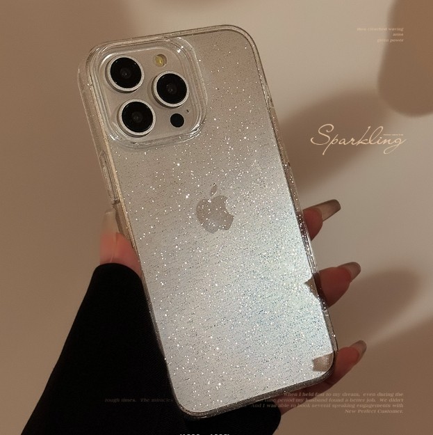 透明細閃粉全包手機殼3色IPHONE11/12/13/14/15/16
