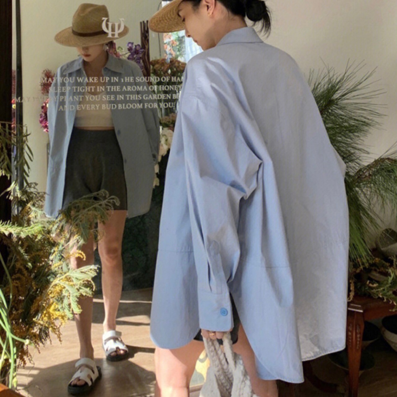 oversize慵懶風寬鬆長袖襯衫上衣