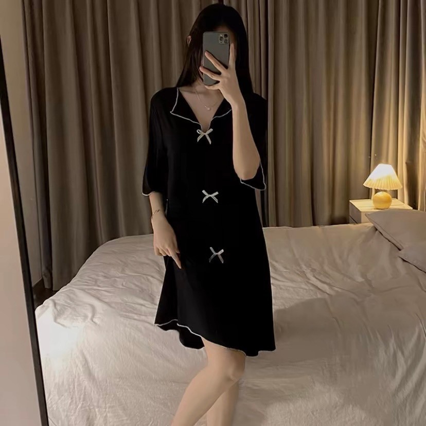 性感甜美V領帶胸墊睡裙【基本/帶胸墊】