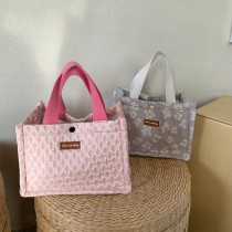 【限加購】浪漫刺繡花系菱格紋三層加厚內層鋁箔保溫手提包便當袋萬用購物包5色
