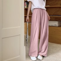 ♥︎甜粉系女孩♥︎慵懶風肌理感高腰顯瘦直筒寬鬆拖地闊腿褲6色