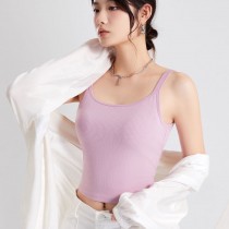 『第2件折30』夏日擺脫內衣-吊帶美背露臍背心立體胸墊罩杯上衣背心5色