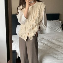 『第2件折50』法式小香風設計感流蘇針織背心2色