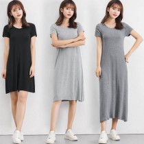 【買一送一】闆娘大推*極舒服莫代爾居家服睡衣寬鬆短袖連身裙多款4色