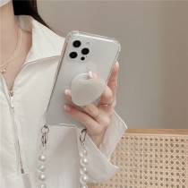 公主風貝殼珍珠鍊條全包手機殼附同款摺疊支架/腕鍊殼IPHONE78S/PLUS/X/XS/XS MAX/XR/11系列/12系列/13系列
