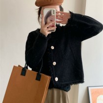 『第2件折50』千金感流蘇邊V領針織衫毛衣外套7色