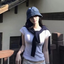 百搭牛仔防曬水桶漁夫帽帽子