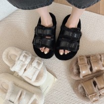 爆款毛毛厚底舒適秋冬款拖鞋3色