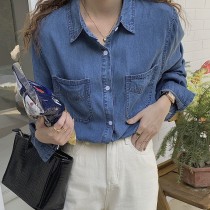 天絲牛仔百搭薄外套長袖襯衫2色