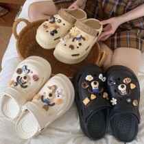 大頭狗狗EVA厚底洞洞鞋超軟底涼拖鞋6色