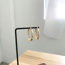韓風復古個性高調金屬百搭時尚大圓圈素色百搭質感耳環耳釘2色