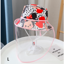 L白色米妮 2-4歲★超萌可愛四季棉布透氣兒童幼兒嬰兒寶寶防飛沫防護面罩隔離可拆卸漁夫帽多款