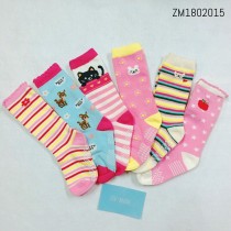 ZIV MODE❣ 限量台製時尚好襪 售完不補貨 ❣超值組合條紋花朵兔兔小貓止滑中筒襪童襪3雙一組 兒童款11CM