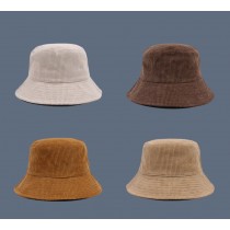 復古時髦燈心絨糖果色秋冬保暖帽子水桶帽漁夫帽12色