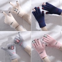 【買一送一】日系超萌手指細節動物針織設計保暖舒適觸控手套8款