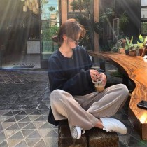 時尚百褶垂墜感高腰顯瘦拖地褲闊腿褲長褲5色