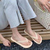 簡約雙線人字拖休閒度假沙灘夾腳平底拖鞋3色