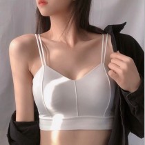 ★限時優惠~7/14★『買一送一』【厚墊·集中】冰絲無痕美背涼爽吊帶厚胸墊可拆內搭小可愛背心6色