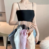 ★限時優惠~7/14★『買一送一』冰絲長版無痕吊帶胸墊可拆內搭背心5色