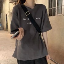 【超值優惠任選兩件$398】百搭印花薄款寬鬆短袖上衣5色