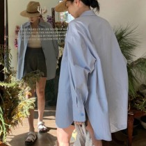 oversize慵懶風寬鬆長袖襯衫上衣