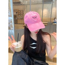 ♥︎甜粉系女孩♥︎甜心粉紅愛心刺繡復古水洗感老帽古著鴨舌帽4色