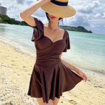 簡約顯瘦美背連身比基尼泳裝2色