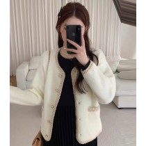 小香風軟濡毛衣水貂外套2色