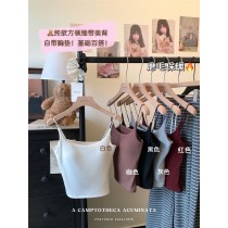 磨毛加絨保暖戴胸墊吊帶背心5色