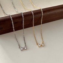 浪漫時分蝴蝶結細閃鑽鎖骨鍊項鍊2色