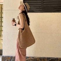 編織大容量度假肩揹手提草編包
