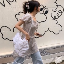 韓風尼龍抽繩輕便皺褶後背包2色