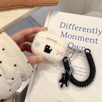 波點小黑貓蘋果無線藍芽耳機保護套airpods12/ pro/3代/4代