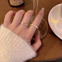 指環微鑲閃鑽開口可調節飾品配飾戒指組