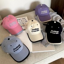 【買一送一不可混搭】撞色刺繡字母顯臉小防曬棒球帽老帽帽子5色