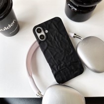 INS風啞光黑色磨砂皺褶全包手機殼IPHONE11/12/13/14/15/16