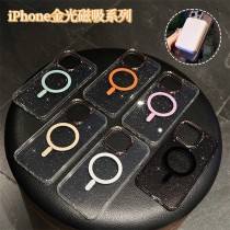 金光閃粉磁吸透明防摔全包手機殼6色IPHONE11/12/13/14/15/16