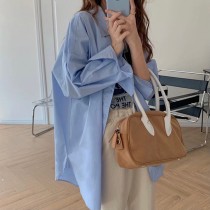 設計感bf風中長款長袖襯衫上衣5色