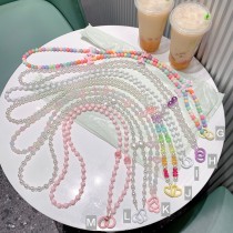 『第二條超優惠＋100』甜美個性百搭輕盈串珠手機斜背手機鍊掛繩+透明墊片13款